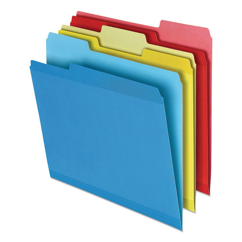 Poly Reinforced File Folder, 1/3-Cut Tabs: Assorted, Letter Size, Assorted Colors, 24/Pack [SKU: PFX86213]