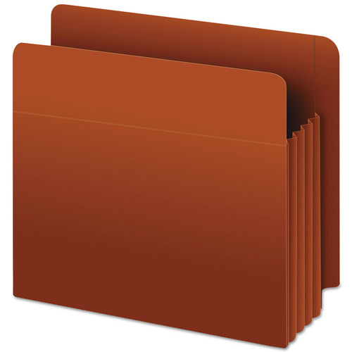 Heavy-Duty End Tab File Pockets, 3.5" Expansion, Letter Size, Red Fiber, 10/Box [SKU: PFX95343]