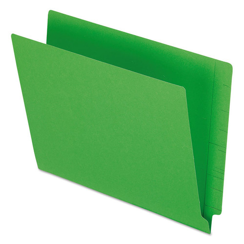 Colored End Tab Folders with Reinforced Double-Ply Straight Cut Tabs, Letter Size, 0.75" Expansion, Green, 100/Box [SKU: PFXH110DGR]
