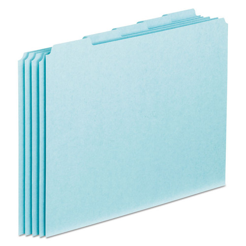 Blank Top Tab File Guides, 1/5-Cut Top Tab, Blank, 8.5 x 11, Blue, 100/Box [SKU: PFXPN205]