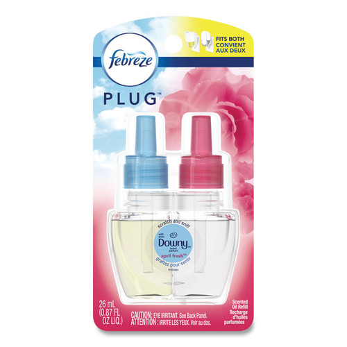 PLUG Air Freshener Refills, Downy April Fresh, 0.87 oz Refill, 2/Pack [SKU: PGC74908]