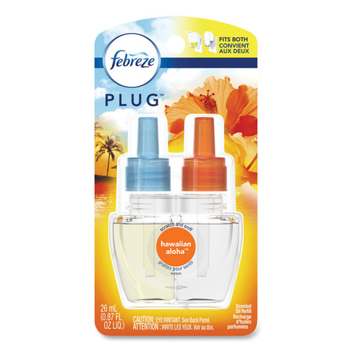 PLUG Air Freshener Refills, Hawaiian Aloha, 0.87 oz Refill, 2/Pack [SKU: PGC74918]