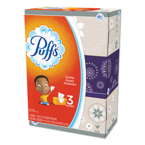 White Facial Tissue, 2-Ply, White, 180 Sheets/Box, 3 Boxes/Pack [SKU: PGC87615PK]