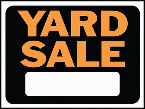 HY-KO Hy-Glo Series 3033 Identification Sign, Rectangular, YARD SALE, Fluorescent Orange Legend, Black Background [SKU: ORG0221523]