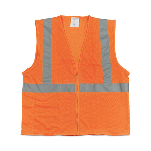 Zipper Safety Vest, Large, Hi-Viz Orange [SKU: PID302MVGZORL]