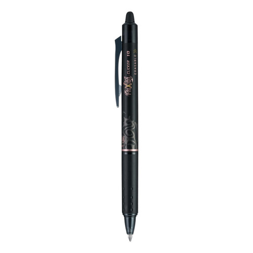 FriXion Clicker Erasable Gel Pen, Retractable, Bold 1 mm, Black Ink, Black Barrel, Dozen [SKU: PIL11384]