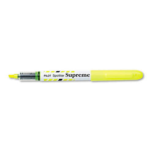 Spotliter Supreme Highlighter, Fluorescent Yellow Ink, Chisel Tip, Yellow/White Barrel, Dozen [SKU: PIL16008]