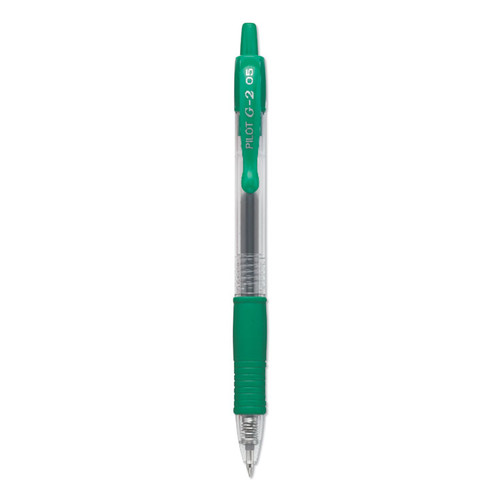 G2 Premium Gel Pen, Retractable, Extra-Fine 0.5 mm, Green Ink, Smoke Barrel, Dozen [SKU: PIL31005]