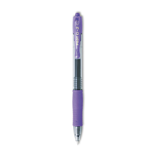 G2 Premium Gel Pen, Retractable, Fine 0.7 mm, Purple Ink, Smoke Barrel, Dozen [SKU: PIL31029]