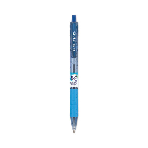 B2P Bottle-2-Pen Recycled Ballpoint Pen, Retractable, Medium 1 mm, Blue Ink, Translucent Blue Barrel, Dozen [SKU: PIL32801]