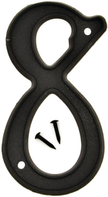 HY-KO PN-29/8 House Number, Character: 8, 4 in H Character, Black Character, Plastic [SKU: ORG0252890]