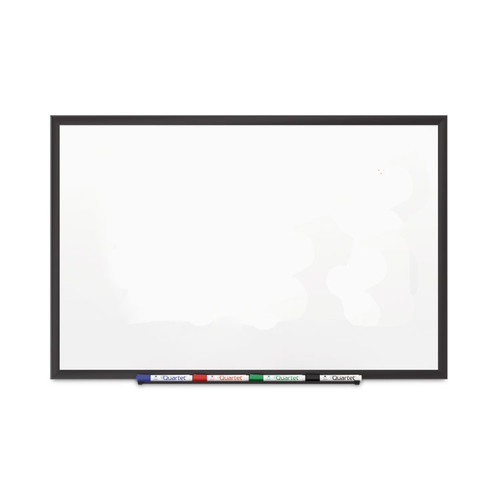Classic Porcelain Magnetic Whiteboard, 48 x 36, Black Aluminum Frame [SKU: QRT2544B]