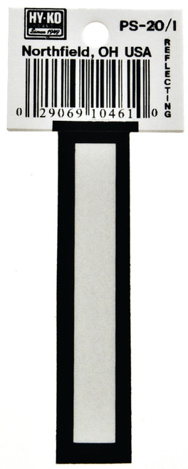 HY-KO PS-20/I Reflective Letter, Character: I, 3-1/4 in H Character, Black/White Character, Vinyl [SKU: ORG6254064]