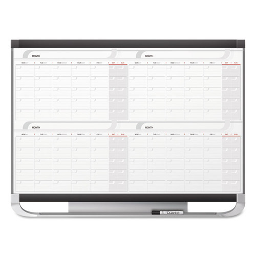 Prestige 2 Magnetic Total Erase 4-Month Calendar, 36 x 24, Graphite Color Frame [SKU: QRT4MCP23P2]