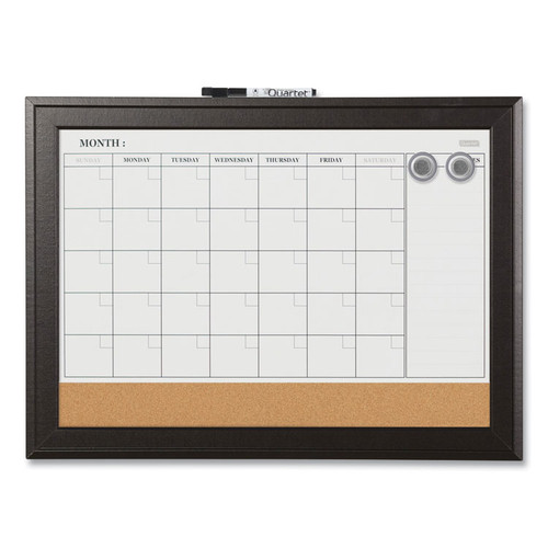 Home Decor Magnetic Combo Dry Erase with Cork Board on Bottom, 23 x 17, Espresso Wood Frame [SKU: QRT79275]