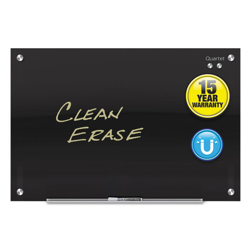Infinity Magnetic Glass Marker Board, 24 x18, Black [SKU: QRTG2418B]