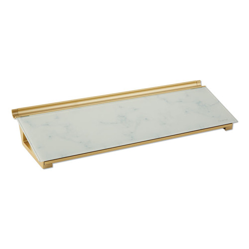 Glass Dry Erase Desktop Computer Pad, 18 x 6, Marble [SKU: QRTGDP186M]