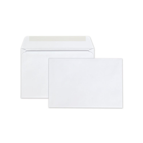 Open-Side Booklet Envelope, #6 1/2, Hub Flap, Gummed Closure, 6 x 9, White, 100/Box [SKU: QUA37113]