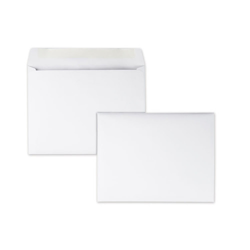 Open-Side Booklet Envelope, #10 1/2, Hub Flap, Gummed Closure, 9 x 12, White, 100/Box [SKU: QUA37693]