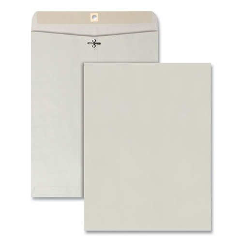Clasp Envelope, 28 lb Bond Weight Kraft, #97, Square Flap, Clasp/Gummed Closure, 10 x 13, Executive Gray, 100/Box [SKU: QUA38597]