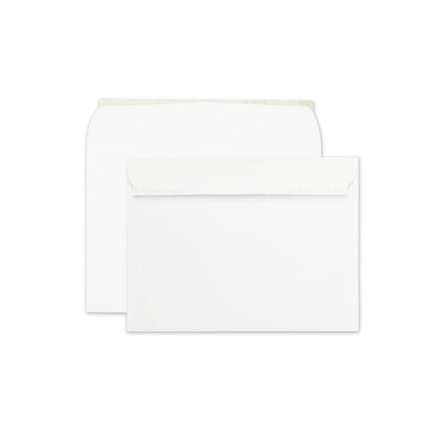 Open-Side Booklet Envelope, #10 1/2, Cheese Blade Flap, Redi-Strip Adhesive Closure, 9 x 12, White, 100/Box [SKU: QUA44580]