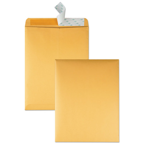 Redi-Strip Catalog Envelope, #13 1/2, Cheese Blade Flap, Redi-Strip Adhesive Closure, 10 x 13, Brown Kraft, 100/Box [SKU: QUA44762]