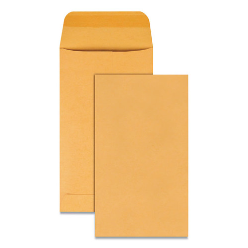 Kraft Coin and Small Parts Envelope, 20 lb Bond Weight Kraft, #5 1/2, Square Flap, Gummed Closure, 3.13 x 5.5, Brown, 500/Box [SKU: QUA50560]