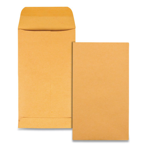 Kraft Coin and Small Parts Envelope, 28 lb Bond Weight Kraft, #5 1/2, Square Flap, Gummed Closure, 3.13 x 5.5, Brown, 500/Box [SKU: QUA50562]