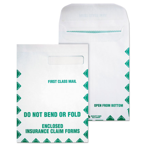 Redi-Seal Insurance Claim Form Envelope, Cheese Blade Flap, Redi-Seal Adhesive Closure, 9 x 12.5, White, 100/Box [SKU: QUA54692]