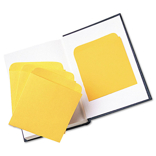 Library Book Card Pockets with Ungummed Backs, A7, Cameo Buff, 250/Box [SKU: QUA62273]