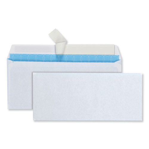 Security Envelope, #10, Commercial Flap, Redi-Strip Adhesive Closure, 4.13 x 9.5, White, 500/Box [SKU: QUA90019]