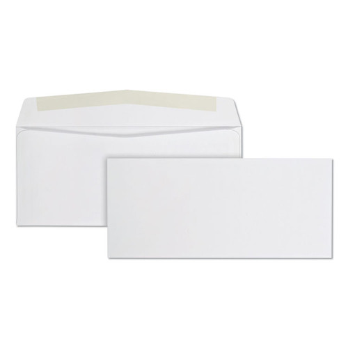 Business Envelope, #10, Commercial Flap, Side Seam, Gummed Closure, 24 lb Bond Weight Paper, 4.13 x 9.5, White, 500/Box [SKU: QUA90020]
