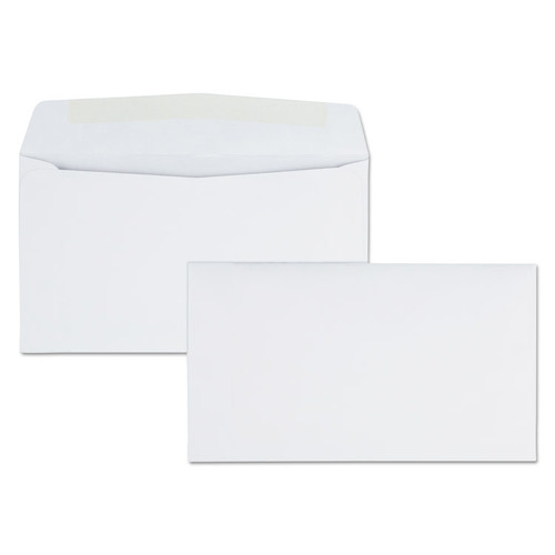 Business Envelope, #6 3/4, Commercial Flap, Side Seam, Gummed Closure, 24 lb Bond Weight Paper, 3.63 x 6.5, White, 500/Box [SKU: QUA90070]