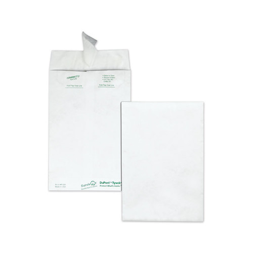Lightweight 14 lb Tyvek Catalog Mailers, #6 1/2, Square Flap, Redi-Strip Adhesive Closure, 6 x 9, White, 100/Box [SKU: QUAR1320]