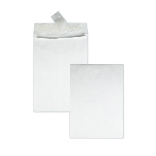 Heavyweight 18 lb Tyvek Open End Expansion Mailers, #13 1/2, Square Flap, Redi-Strip Adhesive Closure, 10 x 13, White, 100/CT [SKU: QUAR4200]