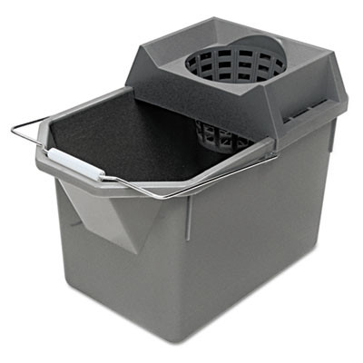 Pail/Strainer Combination, 15 qt, Steel Gray [SKU: RCP6194STL]