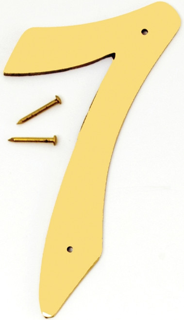 HY-KO BR-40/7 House Number, Character: 7, 4 in H Character, 2-1/2 in W Character, Brass Character, Brass [SKU: ORG6326557]