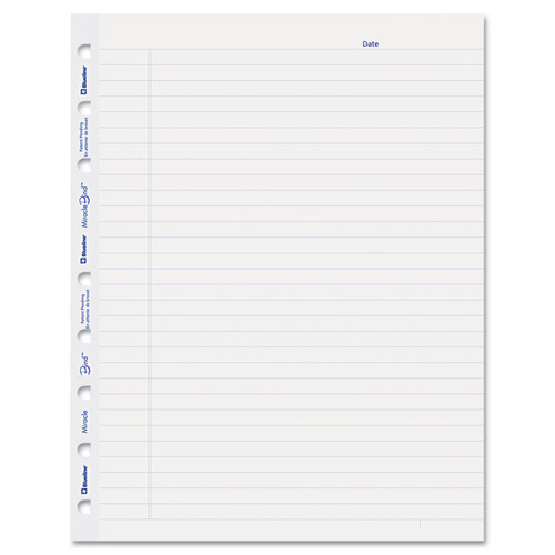 MiracleBind Ruled Paper Refill Sheets for all MiracleBind Notebooks and Planners, 9.25 x 7.25, White/Blue Sheets, Undated [SKU: REDAFR9050R]