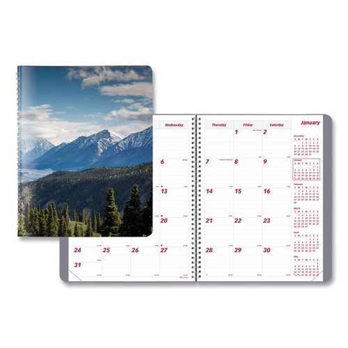 Mountains 14-Month Planner, Mountains Photography, 11 x 8.5, Blue/Green Cover, 14-Month (Dec to Jan): 2022 to 2024 [SKU: REDCB1262G04]