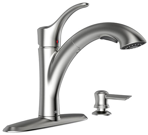 American Standard Mesa 9015.101.075 Pull-Out Kitchen Faucet with Soap Dispenser, 1.8 gpm, 1-Faucet Handle, Lever Handle [SKU: ORG1622976]