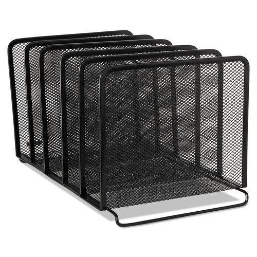 Mesh Stacking Sorter, 5 Sections, Letter to Legal Size Files, 8.25" x 14.38" x 7.88", Black [SKU: ROL22141]