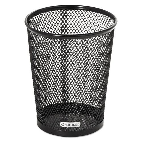 Nestable Jumbo Wire Mesh Pencil Cup, 4.38" Diameter x 5.4"h, Black [SKU: ROL62557]
