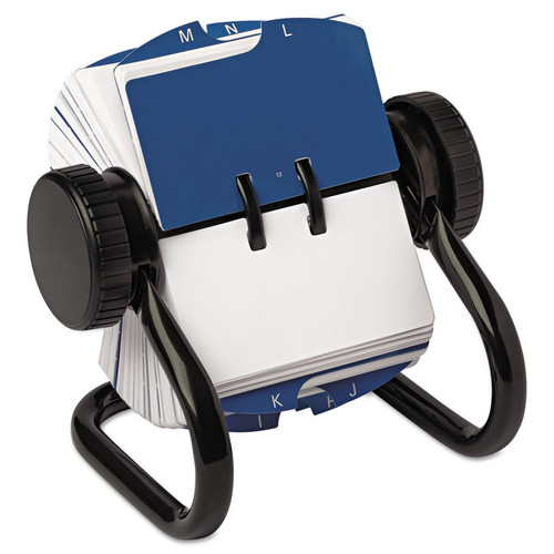 Open Rotary Card File, Holds 250 1.75 x 3.25 Cards, Black [SKU: ROL66700]