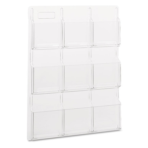 Reveal Clear Literature Displays, 9 Compartments, 30w x 2d x 36.75h, Clear [SKU: SAF5603CL]
