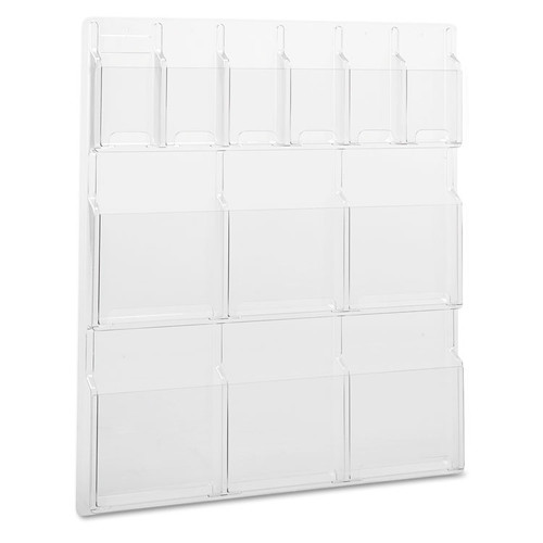 Reveal Clear Literature Displays, 12 Compartments, 30w x 2d x 34.75h, Clear [SKU: SAF5606CL]