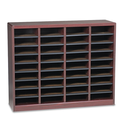 Wood/Fiberboard E-Z Stor Sorter, 36 Compartments, 40 x 11.75 x 32.5, Mahogany [SKU: SAF9321MH]