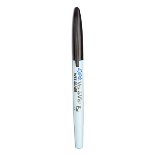 Vis-a-Vis Wet Erase Marker, Fine Bullet Tip, Black, Dozen [SKU: SAN16001]