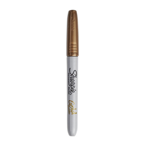 Metallic Fine Point Permanent Markers, Fine Bullet Tip, Gold, Dozen [SKU: SAN1823887]