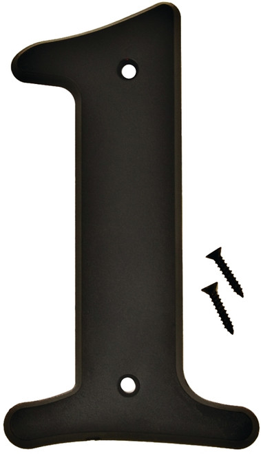 HY-KO 30200 Series 30201 House Number, Character: 1, 6 in H Character, Black Character, Plastic [SKU: ORG6055545]