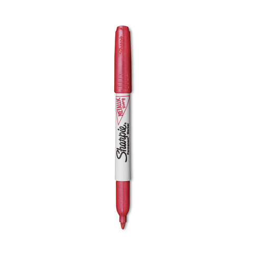 Metallic Fine Point Permanent Markers, Fine Bullet Tip, Red, Dozen [SKU: SAN2029673]